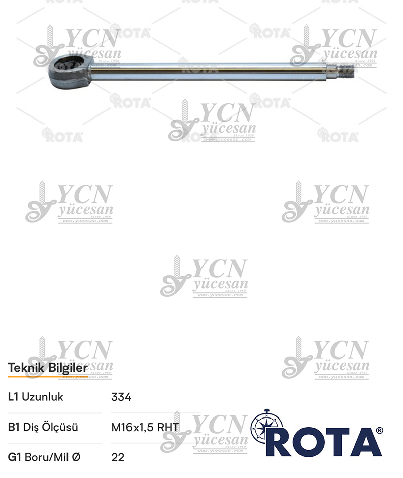 HİD. DİREKSİYON PİSTON ROTU (DÜZ UÇLU) EM. (M16)