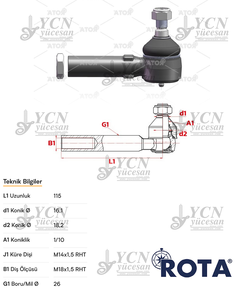 ROT BAŞI (DİŞİ) (4X4)