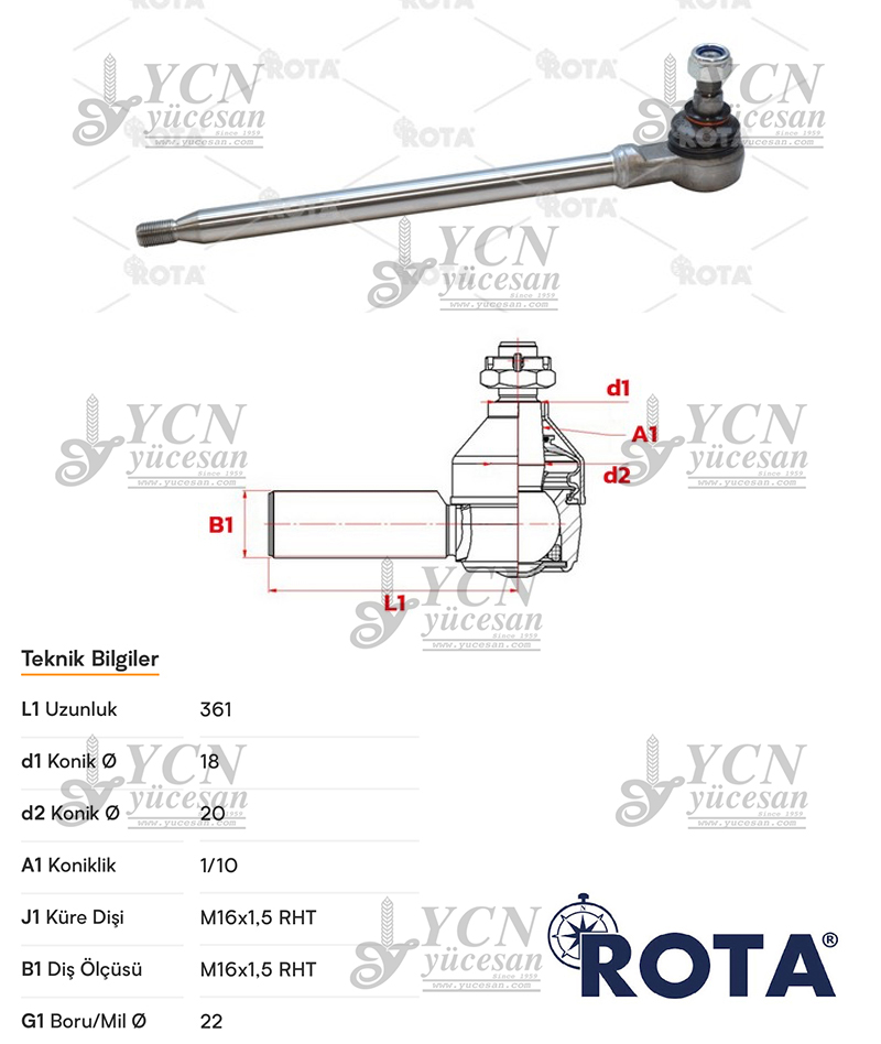 HİDROLİK DİREKSİYON PİSTON ROTU KONİK