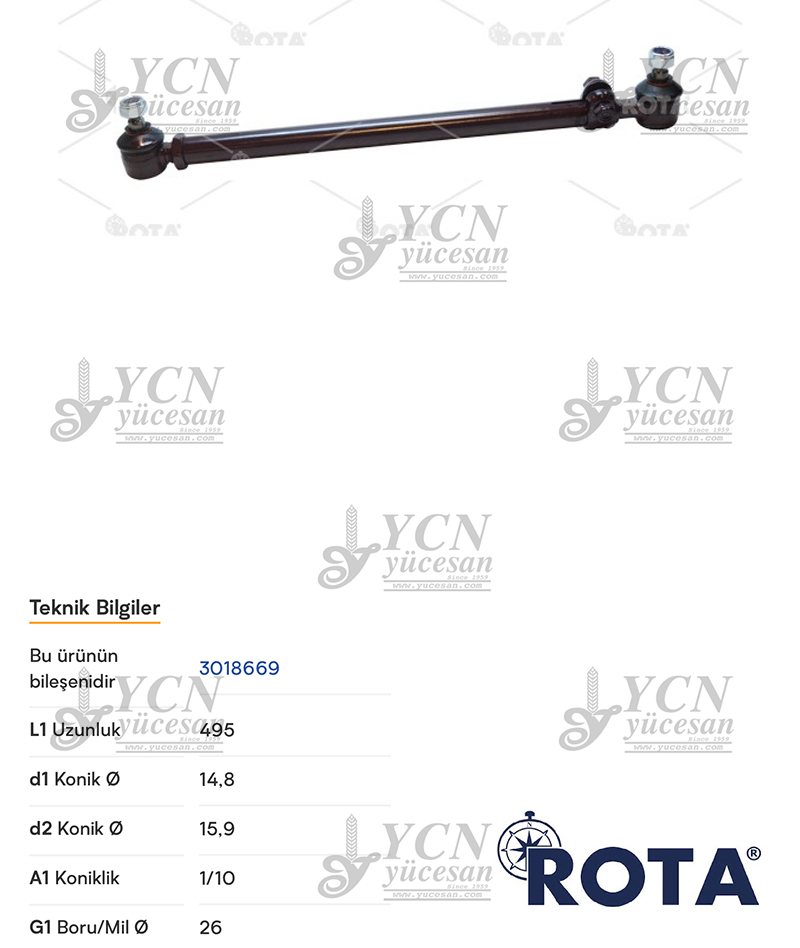 AYARLI ROT KOMPLE KALIN DIŞ ERKEK+ROTBAŞI+BORU 3lü